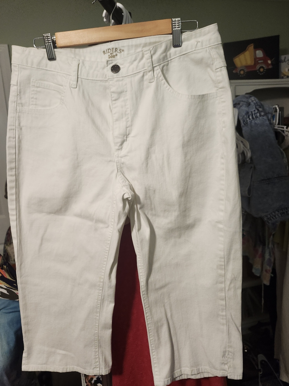 Lee Womens White Relaxed Fit Jeans - Riders Capris